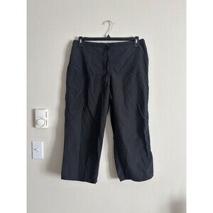 LL‎ Bean Womens Medium Pull On Drawstring Capris Black Outdoor